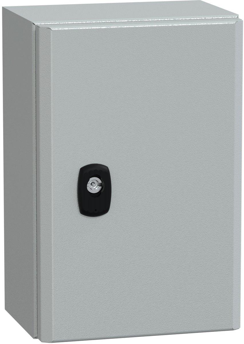 S3D Wandschrank Stahlblech mit Volltür mit Montageplatte H300 x B200 x T150 mm