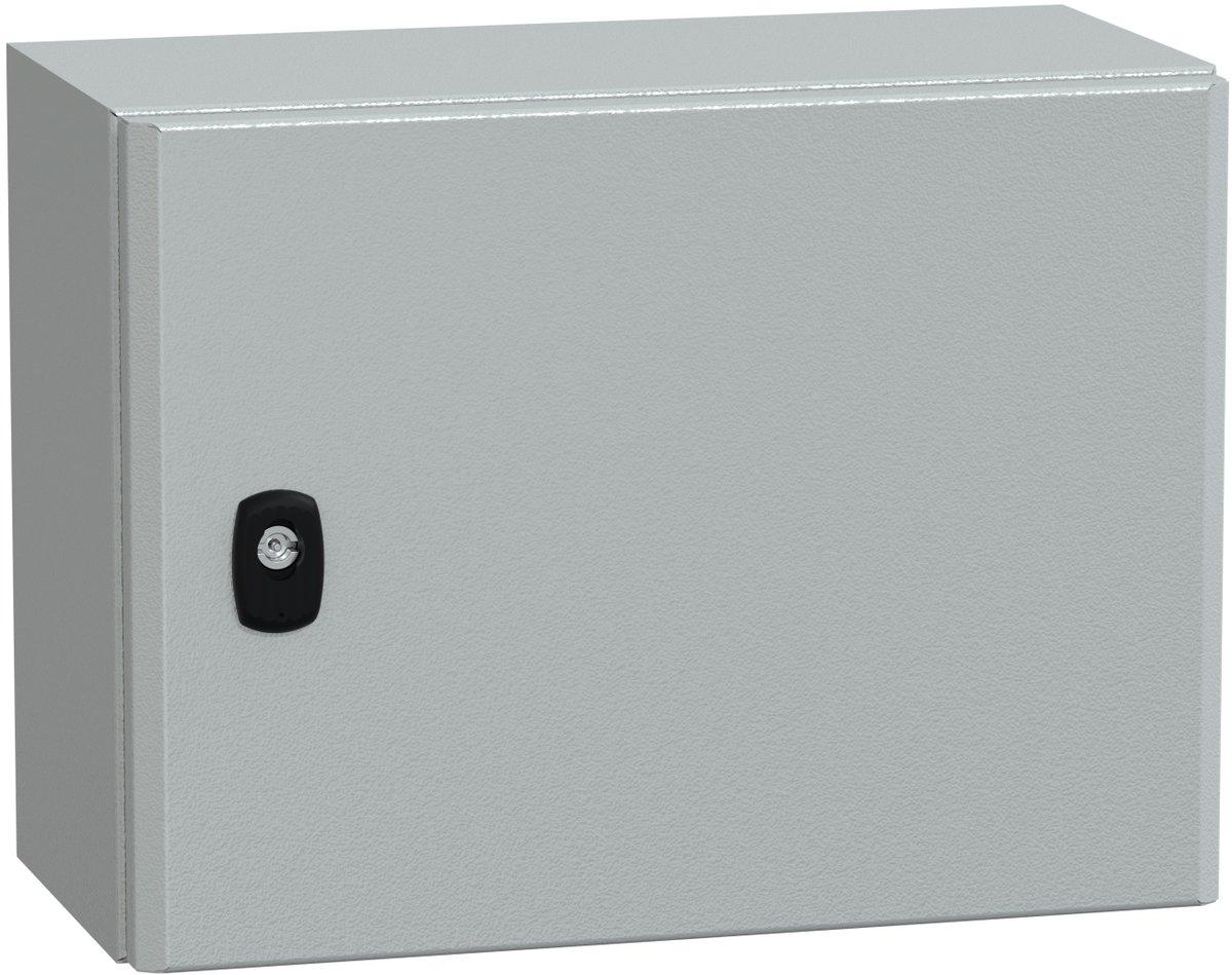 S3D Wandschrank Stahlblech mit Volltür mit Montageplatte H300 x B400 x T200 mm