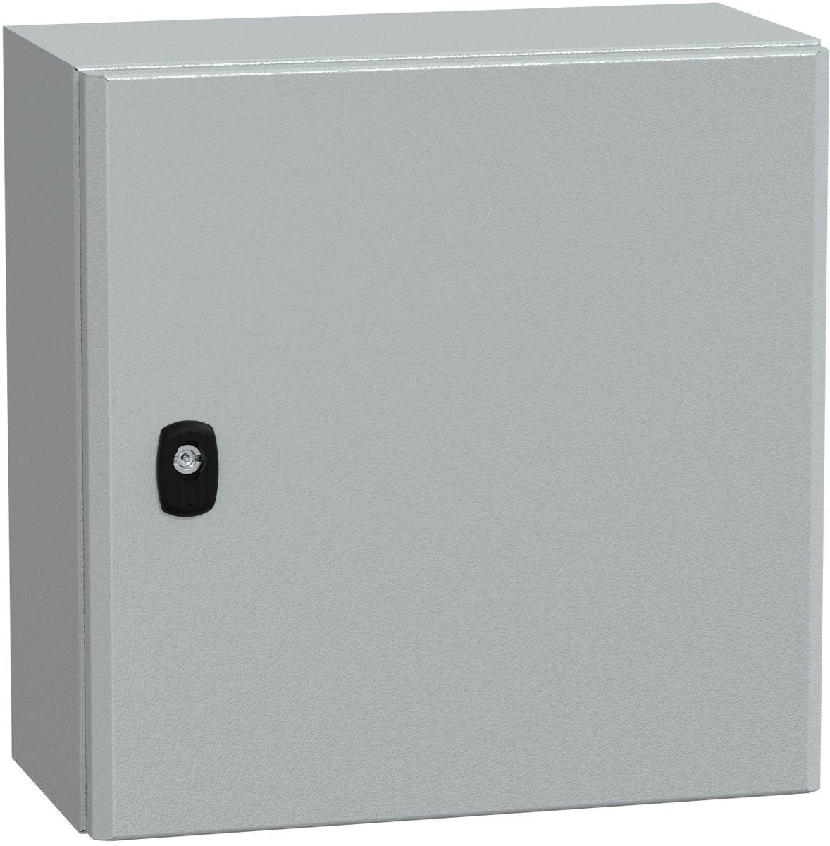 S3D Wandschrank Stahlblech mit Volltür mit Montageplatte H400 x B400 x T200 mm