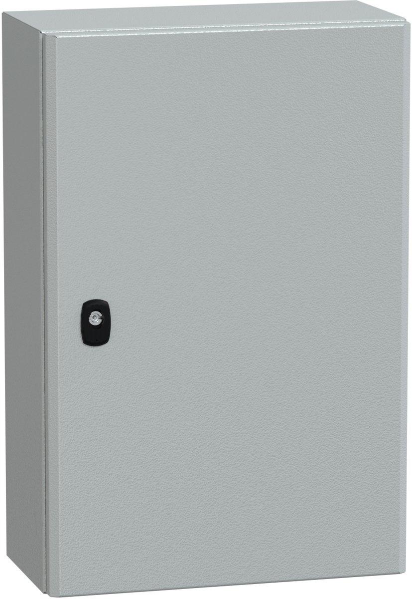 S3D Wandschrank Stahlblech mit Volltür mit Montageplatte H600 x B400 x T200 mm