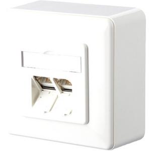 Kommunikationsanschlussdose E-DAT C6 2 Port AP reinweiß