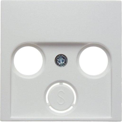 Zentralstück für Antennen-Steckdose 2- und 3-Loch Glas polarweiß