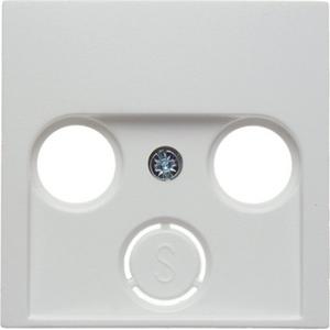 Zentralstück für Antennen-Steckdose 2- und 3-Loch Glas polarweiß