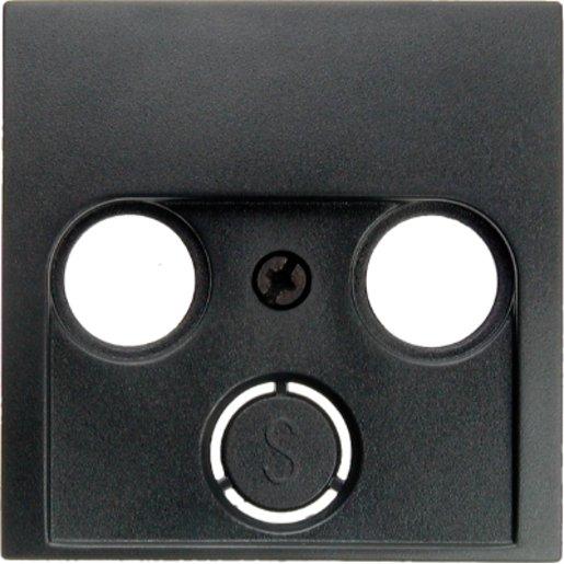 Zentralstück für Antennen-Steckdose 2- und 3-Loch Glas anthrazit