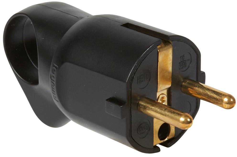 Stecker mit Abzug schwarz