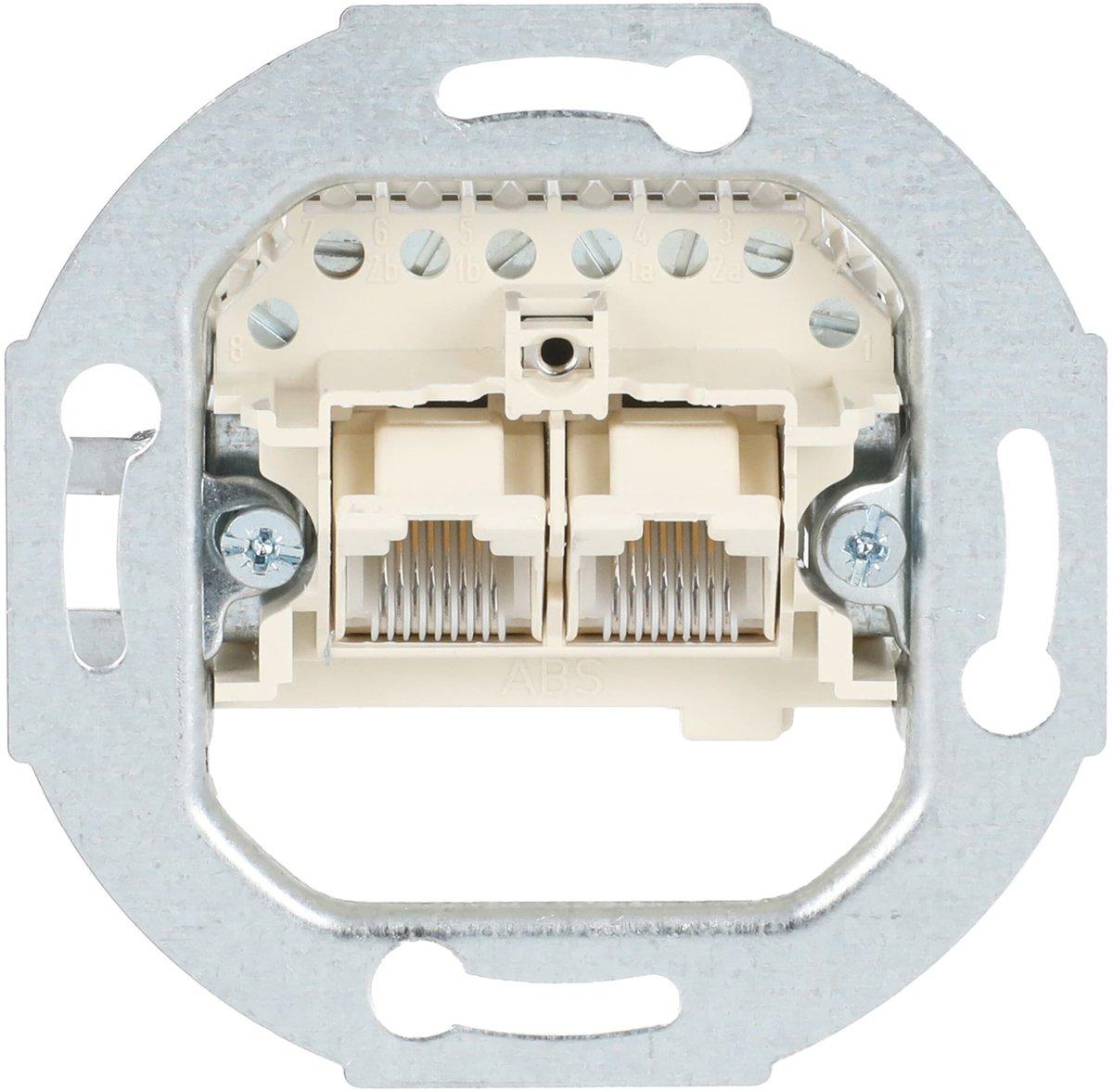Anschlussdosen-Einsatz UAE 8-polig Cat 3 RJ45 8(8)-Stecker 2-fach weiß