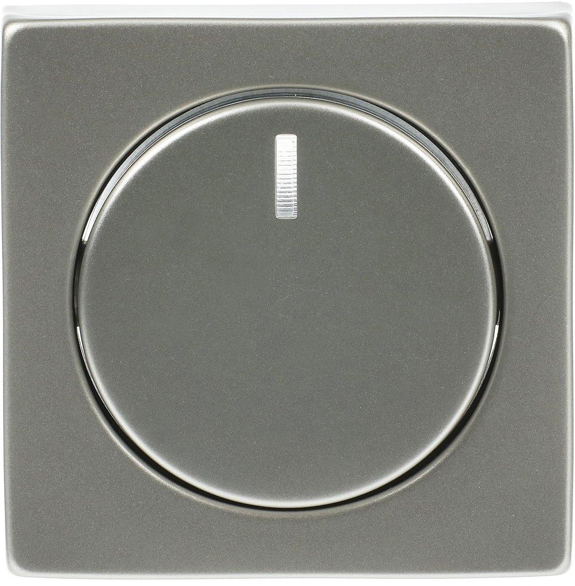 Zentralscheibe für Dimmer Drehknopf mit Glimmlampe edelstahl - pur edelstahl