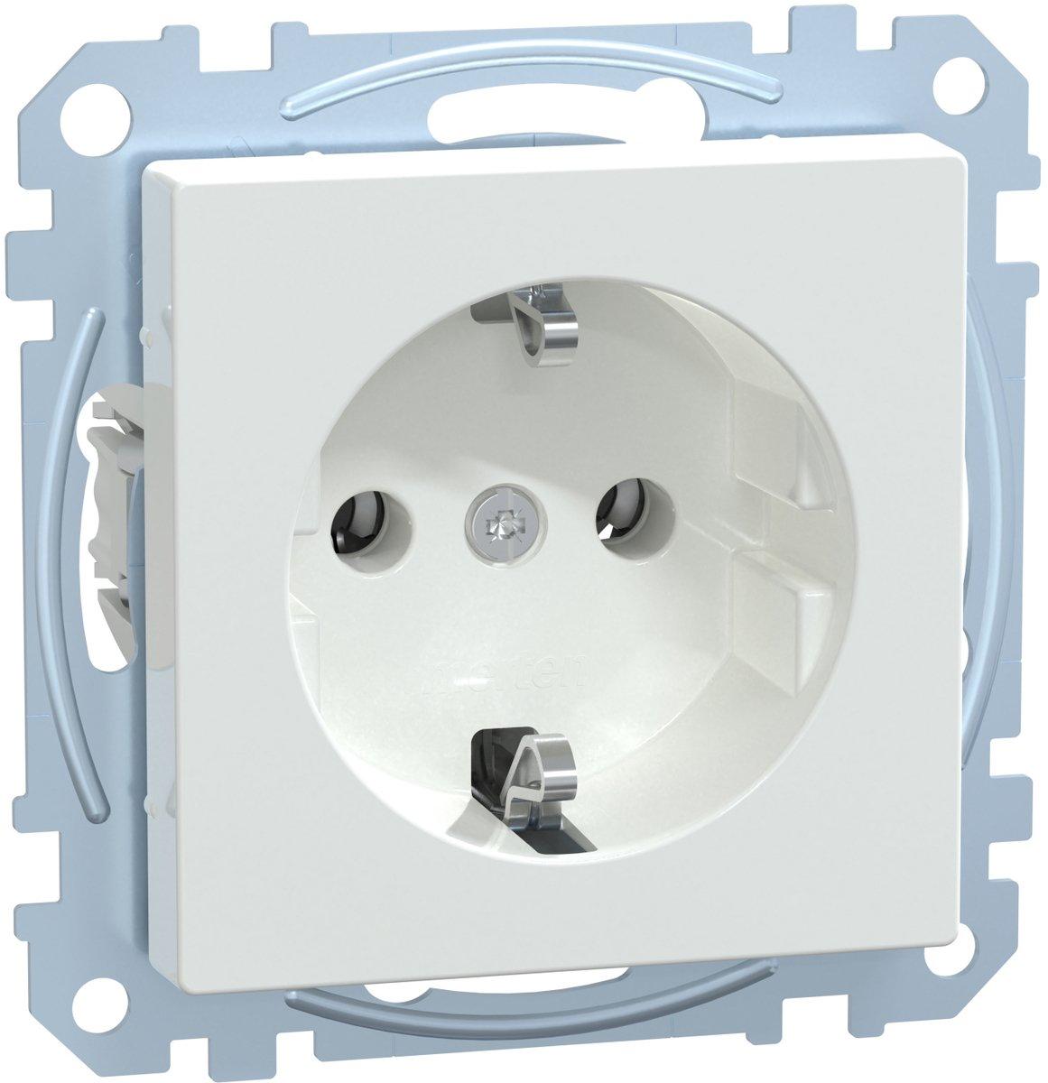 SCHUKO-Steckdose Steckklemmen aktivweiß glänzend