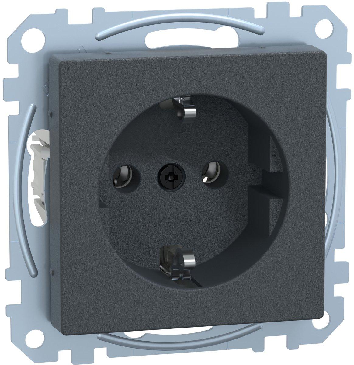 SCHUKO-Steckdose Steckklemmen anthrazit