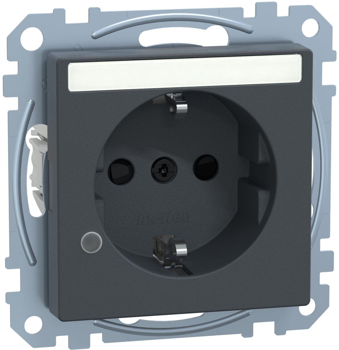 SCHUKO-Steckdose mit Ko.Licht und Schriftfeld BRS Steckkl. ant