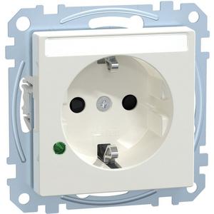 SCHUKO-Steckd. m. Übersp.schutz u. Schriftfeld BRS StK pws