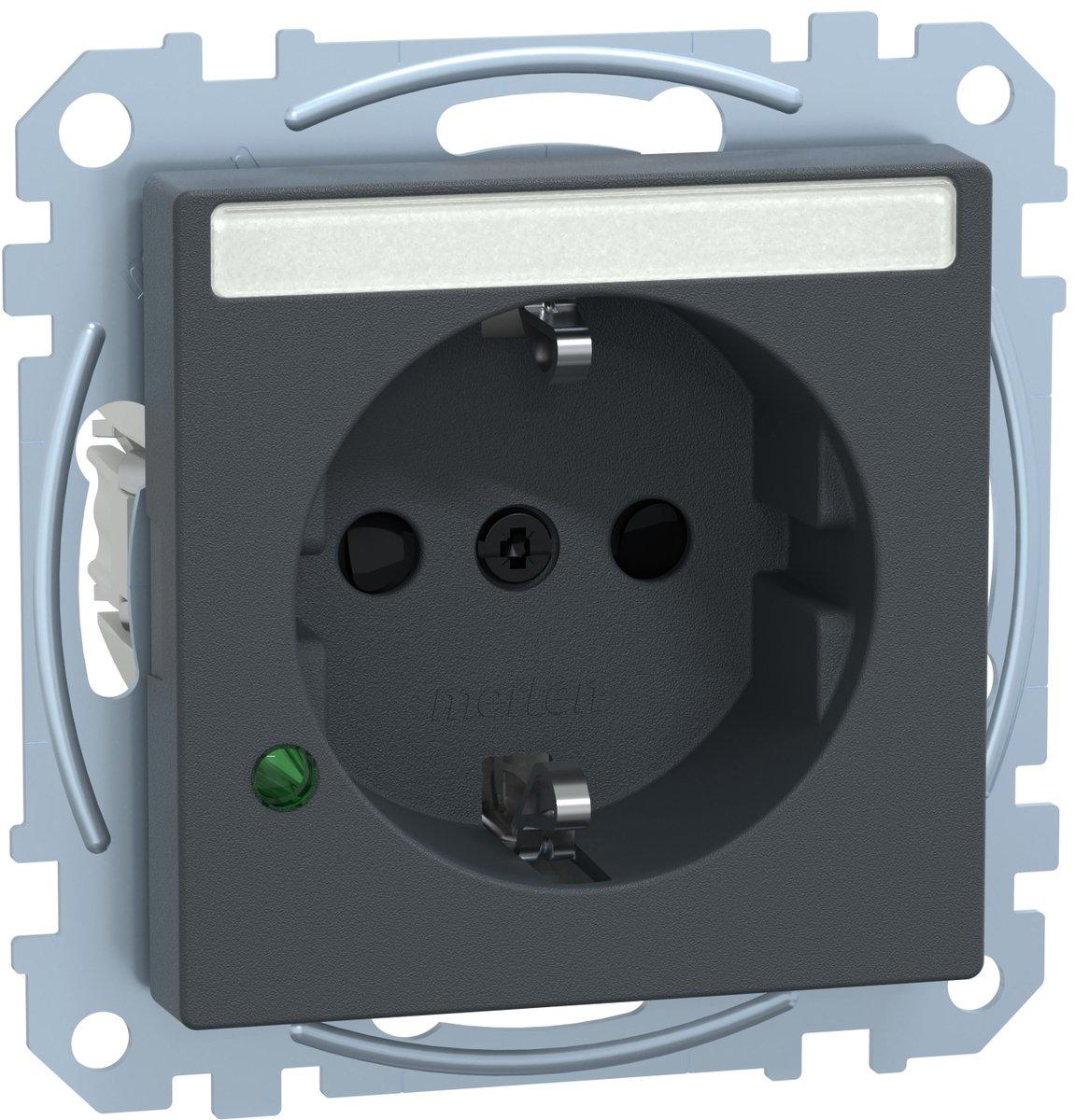 SCHUKO-Steckdose mit Übersp.schutz und Schriftfeld BRS StK ant