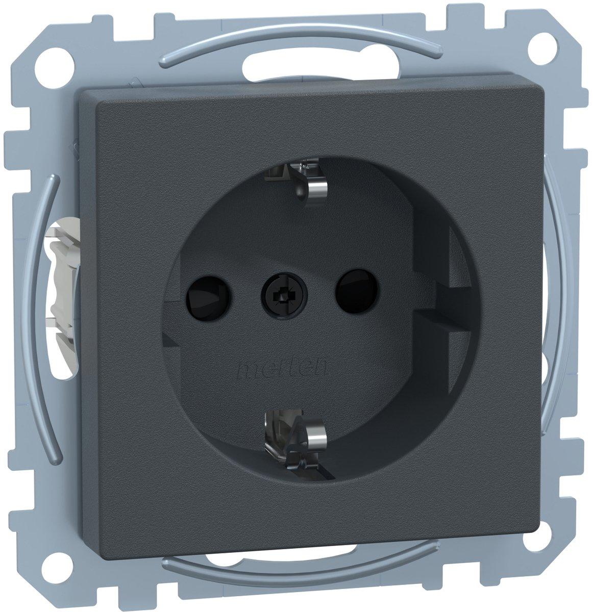 SCHUKO-Steckdose BRS Schraub-Liftklemmen anthrazit