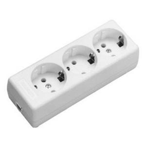 Tischverteiler ohne Kabel 3-fach reinweiß