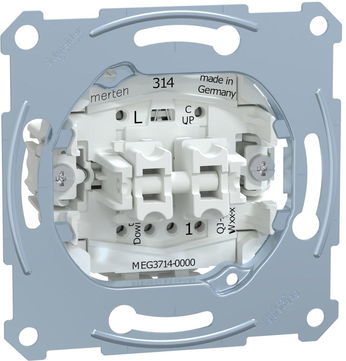 Rollladenschalter-Eins. mit Zusatzkontakt 1-polig 10 A AC Steckklemmen