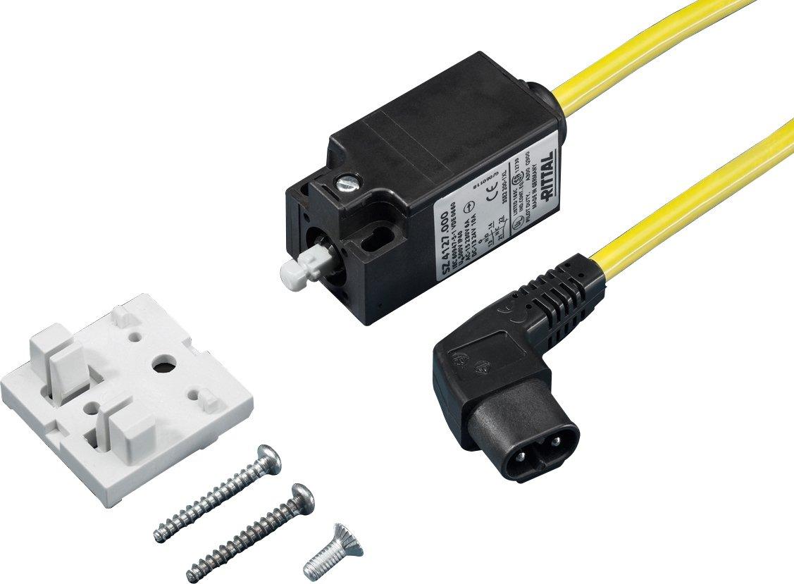 Türpositionsschalter + Stecker + Anschlussleitung 600 mm gelb