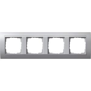 4-fach Abdeckrahmen für Farbe AluminiumEvent Farbe Aluminium