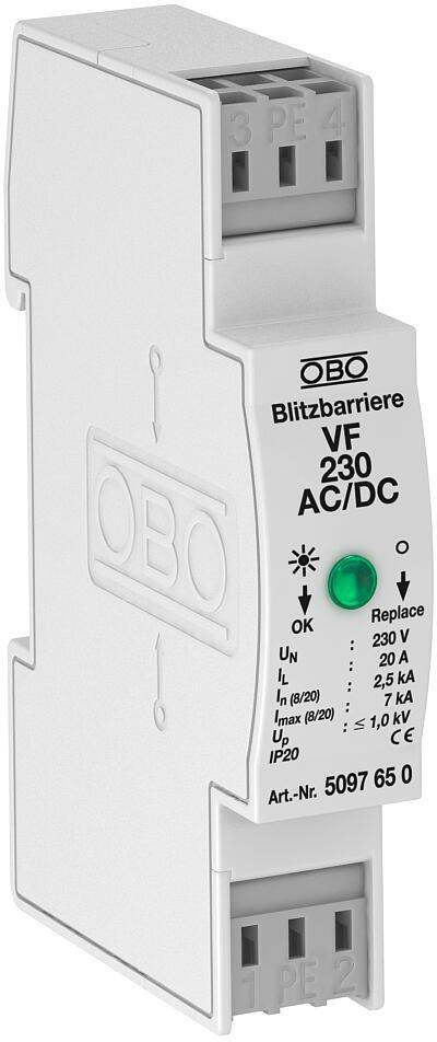 Blitzbarriere für AC und DC 230V AC