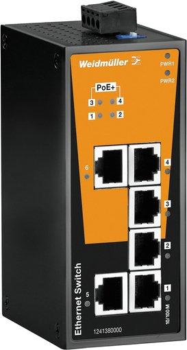 6 Port Netzwerk Switch 2xRJ45 4xRJ45 PoE+
