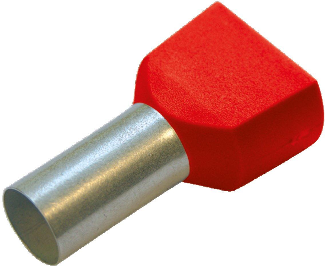Twin-Aderendhülse 10 mm² / L 14 mm rot