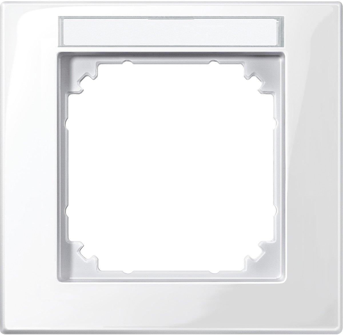 Abdeckrahmen 1-fach beschriftbar polarweiß glänzend