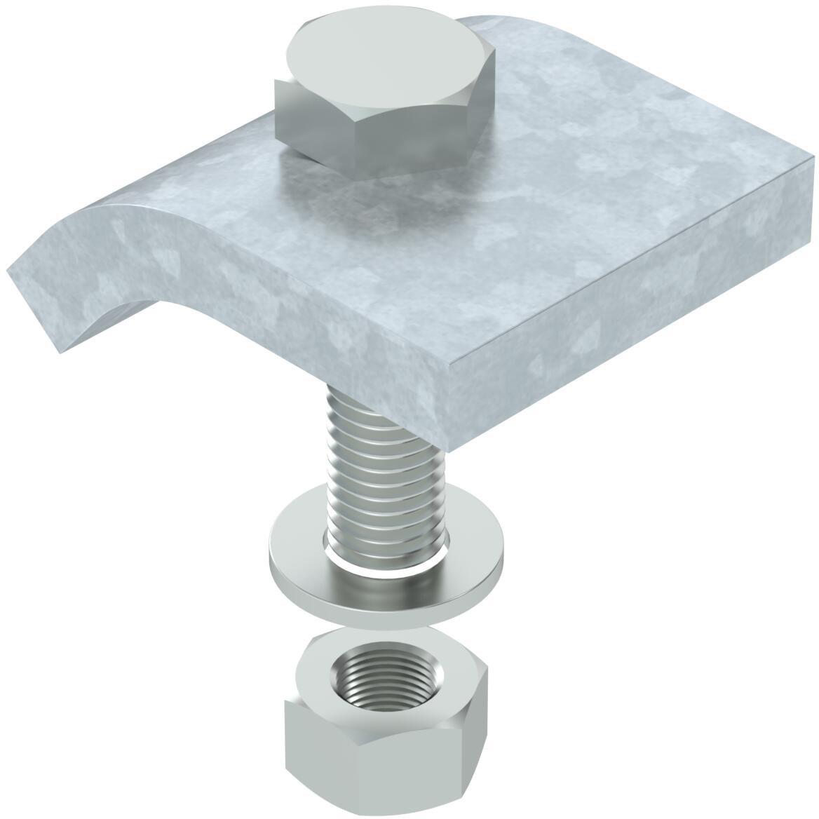 Klemmwinkel mit Sechskantschr. h = 15 mm 60x50 St FT