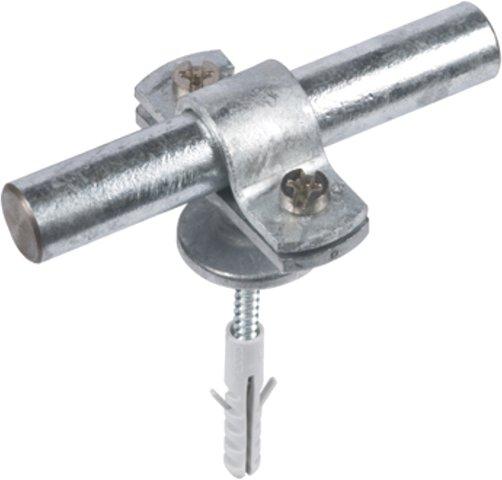 Stangenhalter mit Überleger und Abdeckbund + Schraube u.Dübel