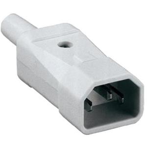 Kaltgerätestecker C14 10 A 70 ° grau