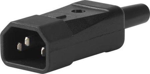 Kaltgerätestecker C14 10 A 70 ° schwarz