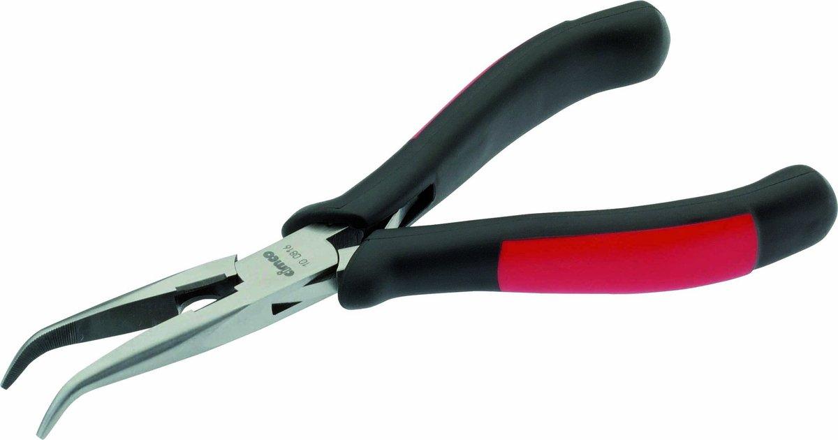Elektr.-Spitzzange m.Schneide geb.150mm,glatte Backen,Spitze 2,5x1,5mm