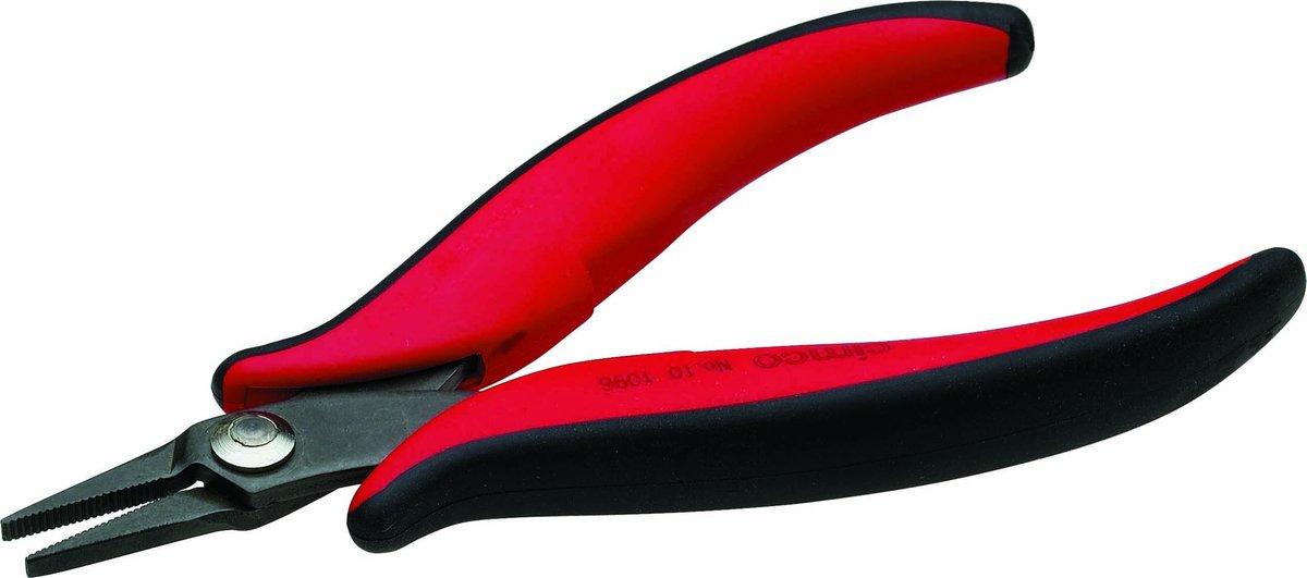 Elektronik-Flachzange 140mm Backen gerade,gezahnt 3mm breit