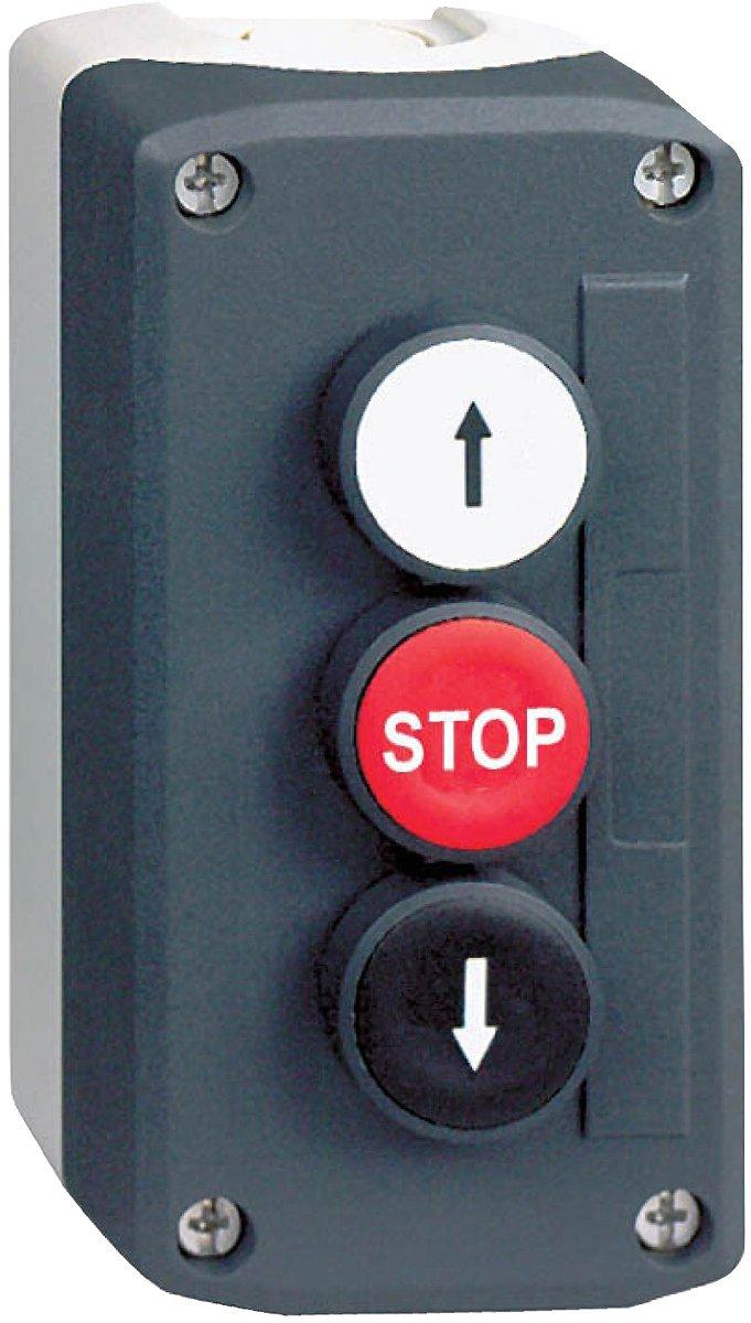 Aufbaugehäuse mit 3 Drucktaster XAL-D326 AUF-STOP-AB
