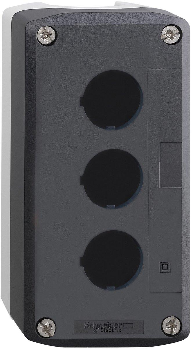 Leergehäuse Harmony XALD Kunststoff dunkelgrau 3 Bohrungen 22mm