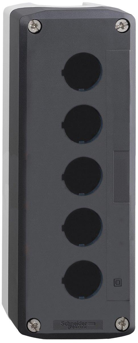 Leergehäuse Harmony XALD Kunststoff dunkelgrau 5 Bohrungen 22mm