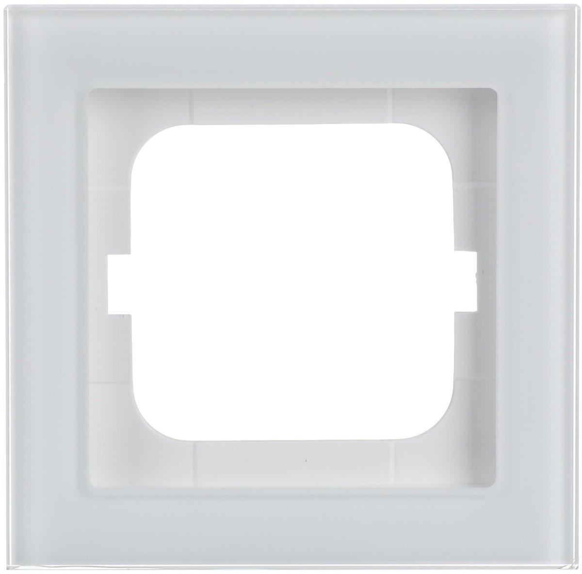 Abdeckrahmen 1-fach weißglas - Busch-axcent pur