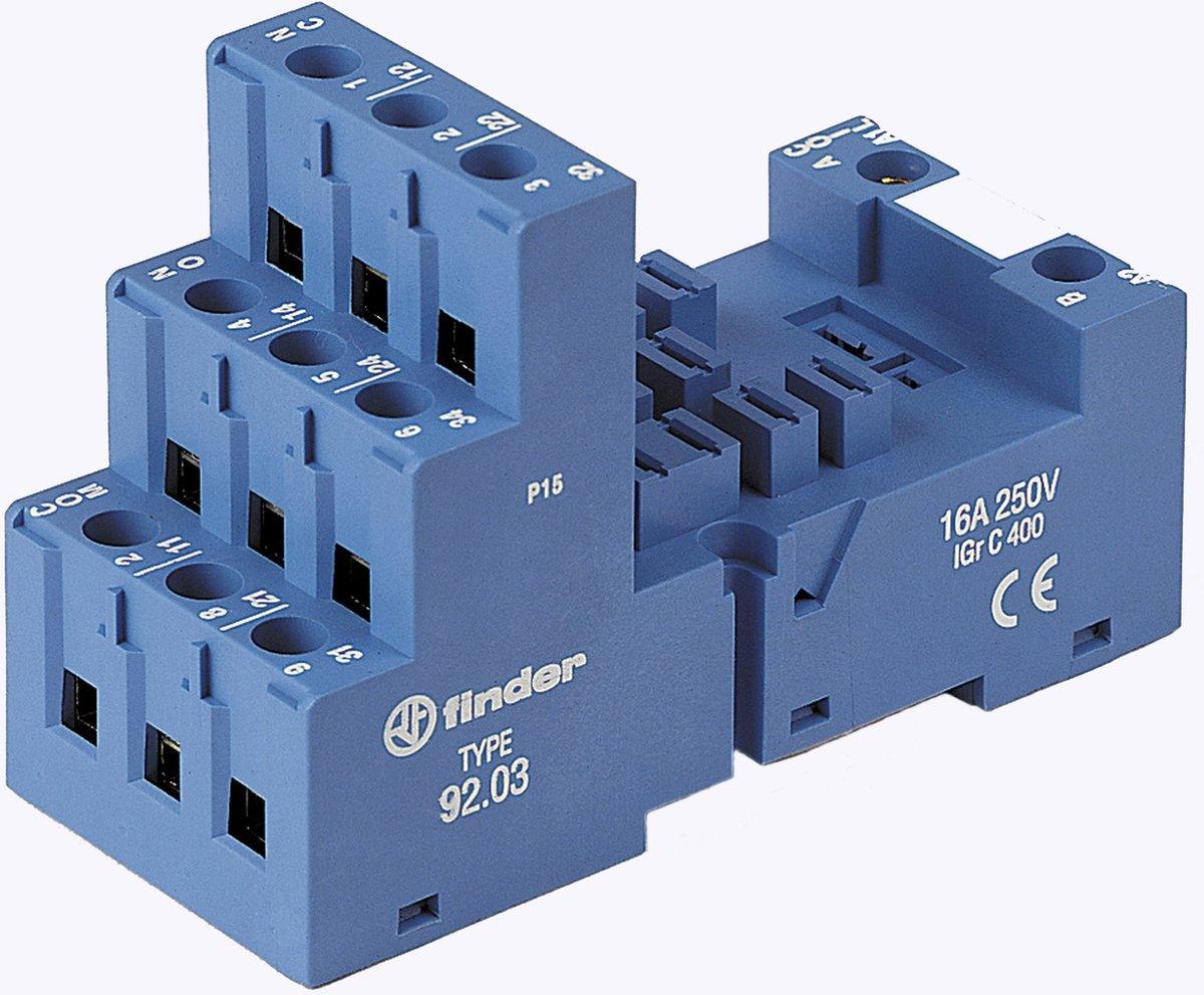 Relaissockel für Relaistyp 62.32 / 62.33 16 A 250 V BLAU Serie 92