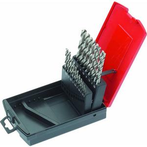 HSS-Spiralbohrer-Sortiment 1-10mm Bohrer gewalzt DIN 338 Metallbox