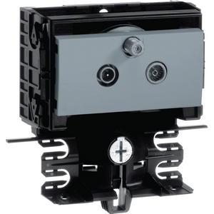 Geräteträger Technikteil SL 20x55 BK/SAT Enddose Dekor Alu
