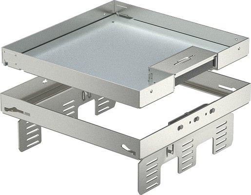 Quadratische Kassette mit Schnurauslass 243x243mm V2A
