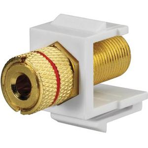 Lautsprecher Keystone Modul rote Buchse reinweiß