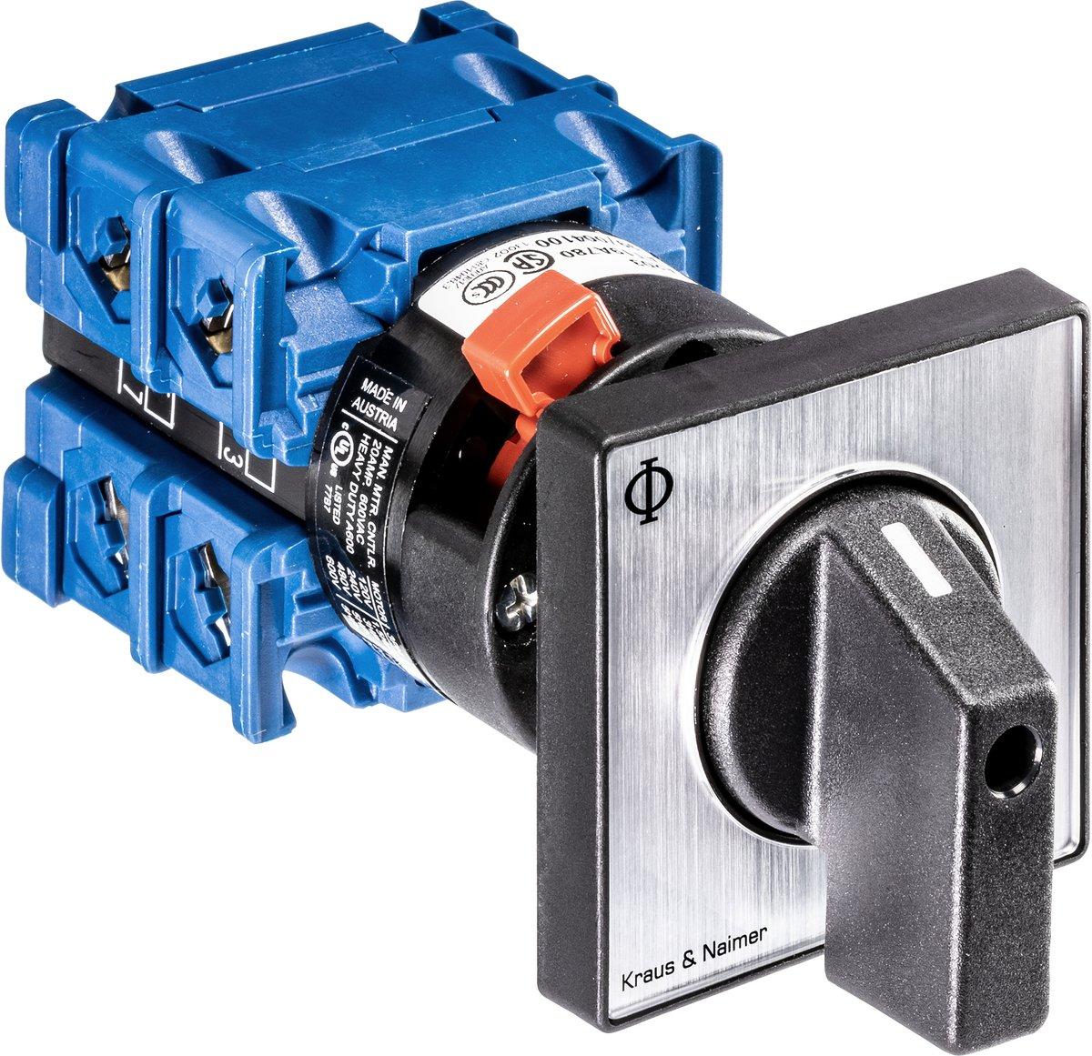 Umschalter mit 0-Stellung 1polig 60° Zentralbefestigung 22,5 mm