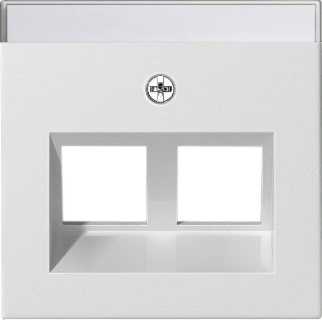 2-fach Abdeckung beschriftbar Modular Jack 30° für System 55 reinweiß