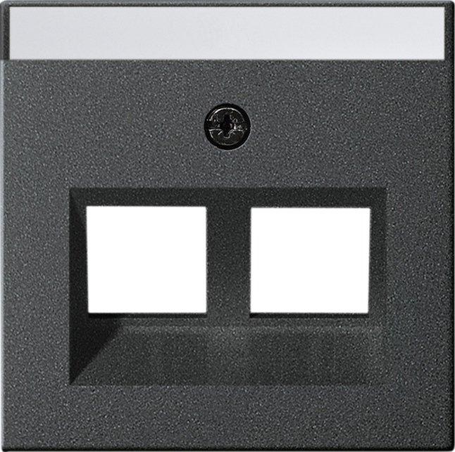 2-fach Abdeckung beschriftbar Modular Jack 30° für System 55 anthrazit