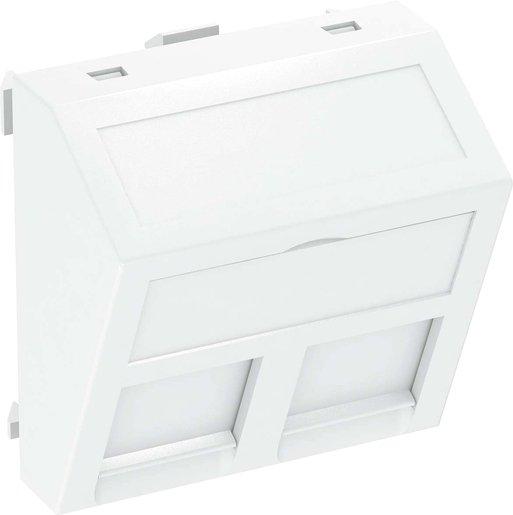 Datentechnikträger f.2 Anschlussmodule Typ C 45x45mm PC rws RAL 9010