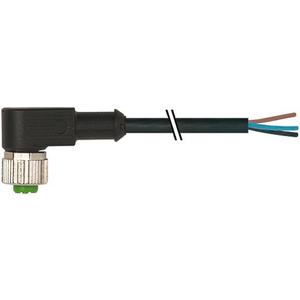 M12 Buchse gewinkelt mit offenem Leitungsende PVC-OB 4 x 0,34 sw 20m