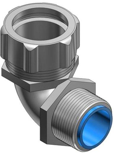 Verschraubung Metall 90° für Nenngröße 3/4" - Gewinde PG21