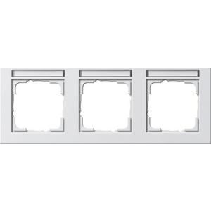 3-fach Abdeckrahmen beschriftbar waagerecht für E2 reinweiß