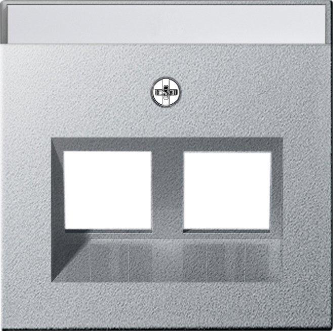 2-fach Abdeckung beschriftbar Modular Jack 30° für System 55 Aluminium