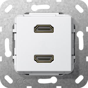 HDMI 2-fach Gender Changer Einsatz für System 55 reinweiß