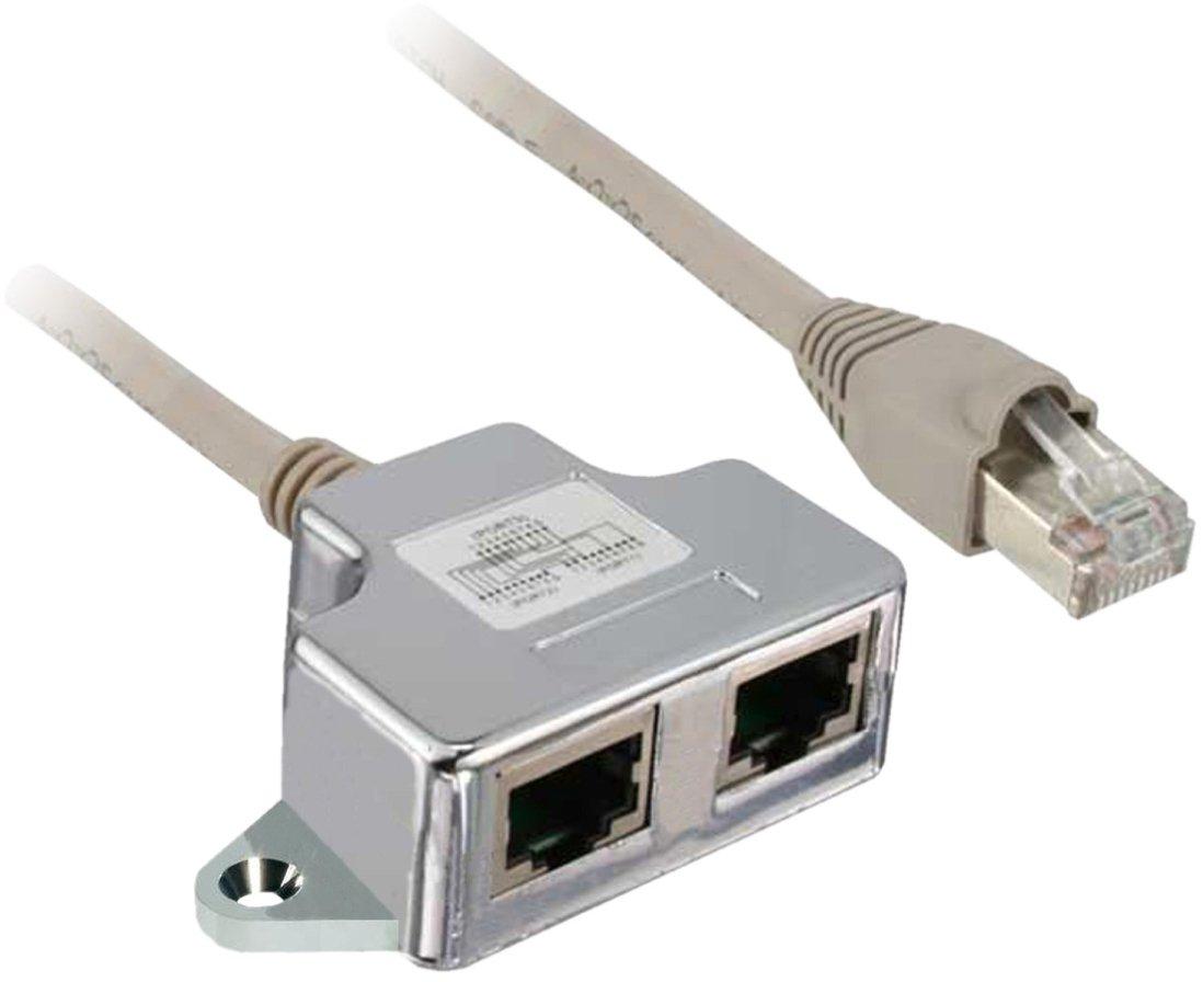 Modbus-T-Verteiler 1 x RJ45 Stecker und 2 x RJ45 Buchse Kabel 0,3 m